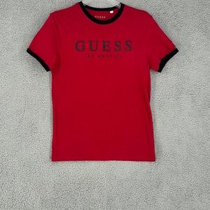 Guess red crew neck T shirt 100% cotton